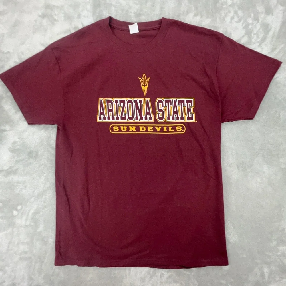 Hanes Arizona State Sun Devils T Shirt Mens Large Maroon ASU NCAA Graphic Tee